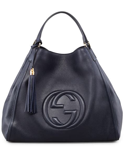 gucci tote navy blue|gucci shoulder tote bag.